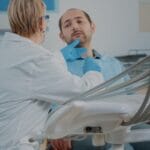 Radiografía dental antes y después de una endodoncia