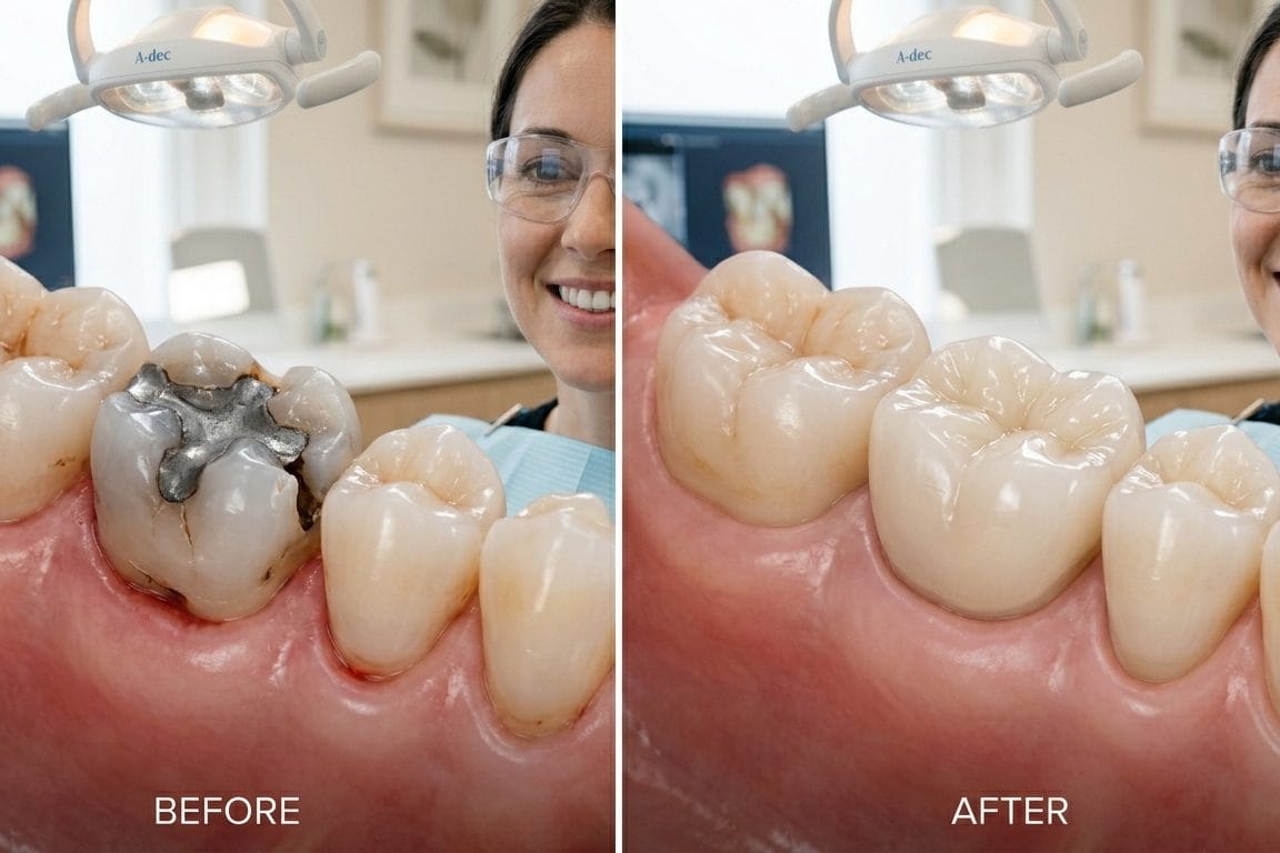resultados coronas dentales Vienna Virginia antes despues sonrisa McLeod Dental