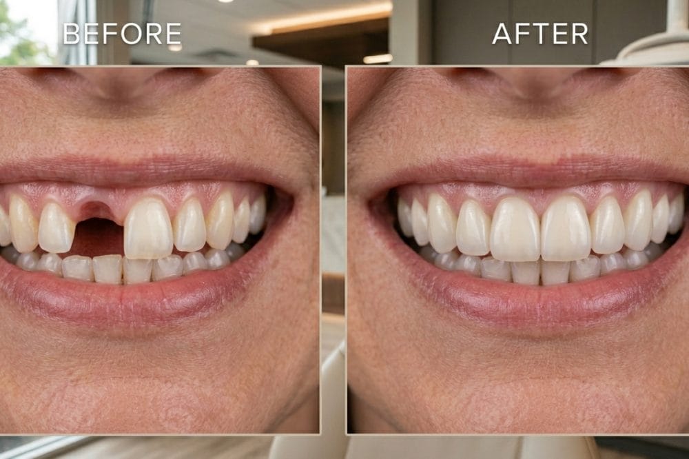 resultados implantes dentales Vienna Virginia antes despues sonrisa natural McLeod Dental