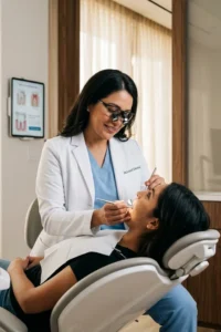 Paciente realizando una revisión dental incluida en un Plan de Membresía Dental