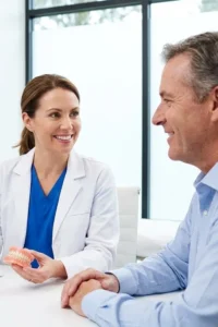 Consulta sobre prótesis dentales removibles en una clínica dental